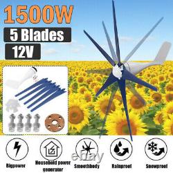 400W 5 Blade Wind Turbine Generator AC 12V Charger Controller Home Backup Energy