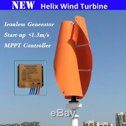 400W Helix Magnetic Levitation Axis Vertical Wind Turbine Generator MPPT 12V