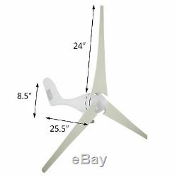 400W Hybrid Wind Turbine Generator 3 Blades DC 12V Kit With Charge Controller