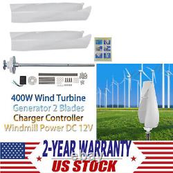 400W Wind Turbine Generator 2 Blades Charger Controller Windmill Power DC 12V