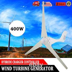 400W Wind Turbine Generator Kit 12V with 3 Blades Charge Controller Home Power