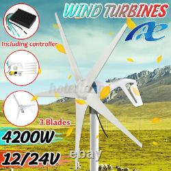 4200W 12V/24V Wind Turbine Genertor Kit Aerogenerator 5 Blades With Controller