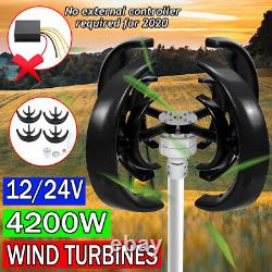 4200W DC 12V/24V 4 Blades Lantern Wind Turbine Generator Vertical Axis Windmill