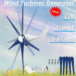 4500W 5 Blades Wind Turbines Generator Horizontal 12V Energy Turbines Charge