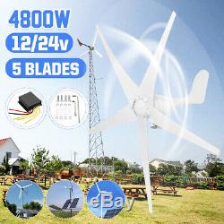4800W 5Blades Max Power Wind Turbines Generator DC12/24 Charge Controller