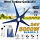 5 Blades 5000w Wind Turbine Generator Kits Dc 24v W. Power Charge Controller New