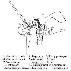 5 Blades 5000W Wind Turbine Generator Kits DC 24V W. Power Charge Controller New