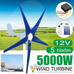 5 Blades 5000W Wind Turbine Generator Unit DC 12V W. Power Charge Controller 5A