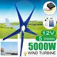 5 Blades 5000w Wind Turbine Generator Unit Dc 12v W. Power Charge Controller 5a