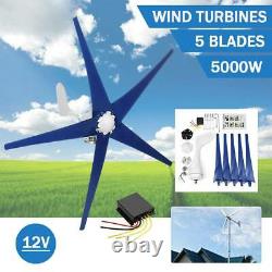 5 Blades 5000W Wind Turbine Generator Unit DC 12V W. Power Charge Controller New