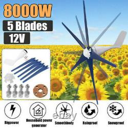 5 Blades 8000W Max Wind Turbines Generator 12V Windmill WithCharge Controller