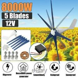 5 Blades 8000W Wind Turbine Generator Unit DC 12V W. Power Charge Controller USA