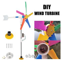 5 -Blades Wind Turbine Generator Model Garden Yard Windmills Night Light Strip