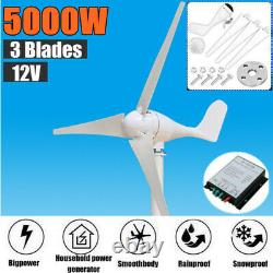 5000W Max Power 3 Blades DC 12V Wind Turbine Generator Kit with Charge Controller
