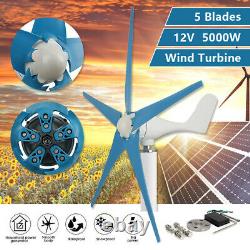 5000W Wind Turbine Generator Unit DC 12V with Power Charge Controller 5 Blades New