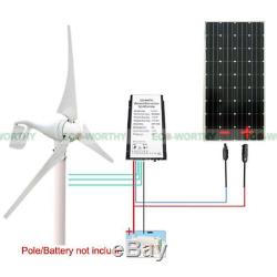 500W Wind Turbine Generator 12V Kit 400W Generator 100W Solar Panel Home power
