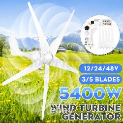5400W Max Power 5 Blades DC 24V Wind Turbine Generator Kit W. Charge