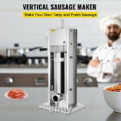 5L Vertical Commercial Sausage Stuffer Meat 304 Stainless Steel Filler 2 Speeds