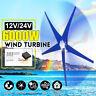 6000w Horizontal Wind Turbine Generator Dc12/24v 3/5 Blades Charge Controller