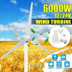6000W Power 12V DC Wind Turbine Generator Kit Wind Charge Controller Windmill