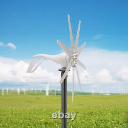 600W 12V Wind Turbine Generator Kit With Charge Controller And 8 Blades(White)