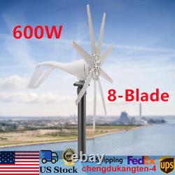 600W 8 Blades Wind Turbine Generator Kit with Charge Controller Windmill Power