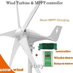 600W Wind Turbine Generator W Charger Controller Windmill Power 24V/12V 5 Blades