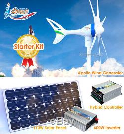 650 W 12 V Wind Turbine Generator+1000 W Controller+600 W Inverter+100 W Solar