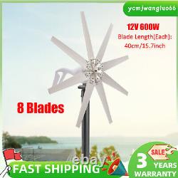 8 Blades 600W Wind Turbine Generator Kit with Charge Controller Windmill Power