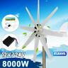 8 Blades 8000w Wind Turbine Generator 12v/24v Charger Controller Windmill Power