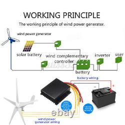 8 Blades 8000W Wind Turbine Generator 12V/24V Charger Controller Windmill Power