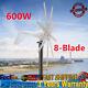 8 Blades Wind Turbine Generator Kit 600w With Charge Controller Windmill Power