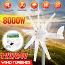 8000w 12v/24v 8-leaf Wind Turbine Generator Horizontal With Battery Controller