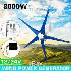 8000W 5 Blades 12V/24V Wind Turbines Generator Horizontal Wind read description