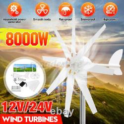 8000W 8Blades Wind Turbine Generator With Controller Environmental Clean Energy