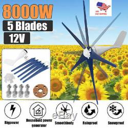 8000W Max Power 5 Blades DC 24V Wind Turbine Generator Kit W Charge Controller