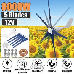 8000W Max Power 5 Blades DC 24V Wind Turbine Generator Kit W Charge Controller