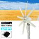 8000w Power 8 Blade 12v/24v Wind Turbines Generator Kit + Charge Controller