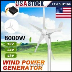 8000W Wind Power Turbines Generator 12/24/48V 5 Blades Fit for Home Or Camping N