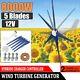 8000w Wind Turbine Generator 12v 5 Blade Wind Turbine Horizontal With Controller