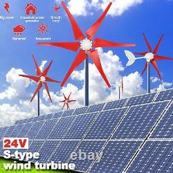 8000W Wind Turbine Generator 24V 6-Blades Flange Horizontal Axis Wind Power