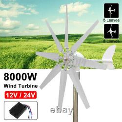 8000W Wind Turbine Genertor Kit 12/24V Aerogenerator 3/5/8 Blades with
