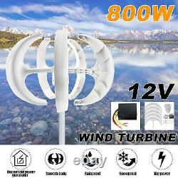 800W 12V 5 Blade Wind Turbine Generator Vertical Axis Clean Energy with Controller