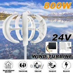 800W 24V 5 Blade Wind Turbine Generator Vertical Axis Unit with Charge Controller