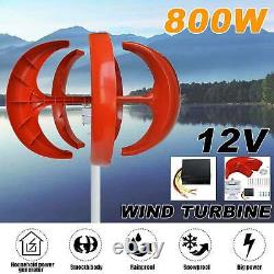 800W Max 12V 5 Blade Wind Turbine Wind Vertical Axis Generator Kit with Controller