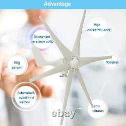 800W Peak 6 Blades 12V/24V/48V Horizontal Wind Turbine Generator Residential Hom