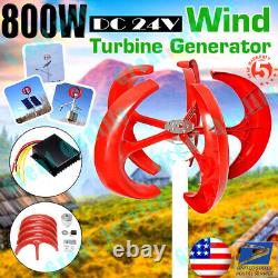 800W Watt 24 V DC Wind Turbine Generator Home Power 5 Blade + Charge Controller
