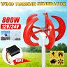 800w Wind Turbine Generator 12/24v Vawt Vertical Axis 5blades+controller Charger