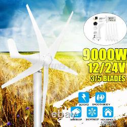 9000W 12-24V Wind Turbine Generator 5 Blades with Charge Controller