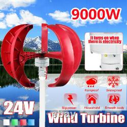 9000W 5 Blades 12/24V Auto Windward Lantern Wind Turbine Generator Vertical Axis